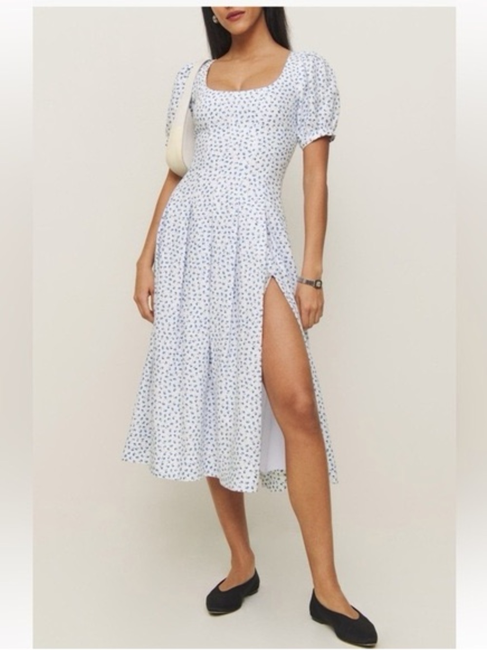 Reformation Floral Scoop-Neck Midi Dress